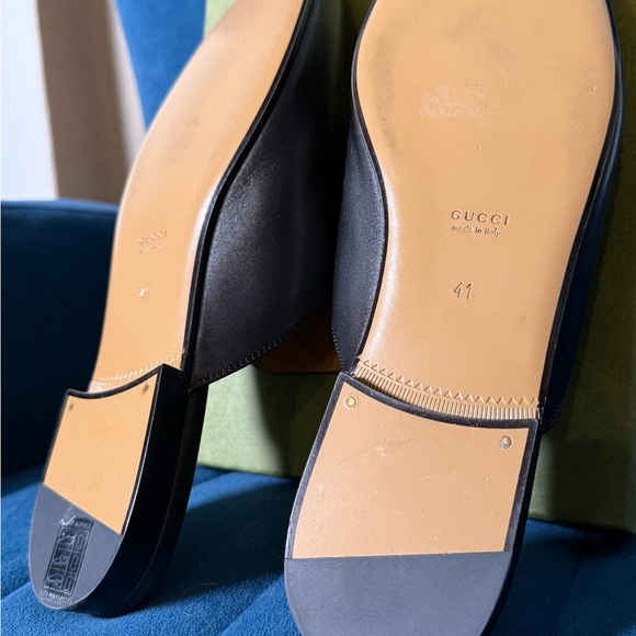 Gucci Dark Brown Leather Loafers with Gold Bit Detail - Picture 6 of 7